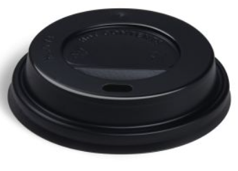 Papírpohártető ivólyukas fekete ¤90 mm [100db/cs;10cs/#]