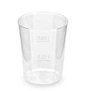 Feles pohár műanyag VT 2/4cl jelölt Erős[50db/cs;40cs/#]