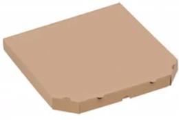 Pizzadoboz 32x32x3cm nyomatlan barna csapott [100db/cs]