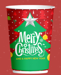 Papírpohár duplafalú Karácsonyi 250ml IT [25db/cs;20cs/#]